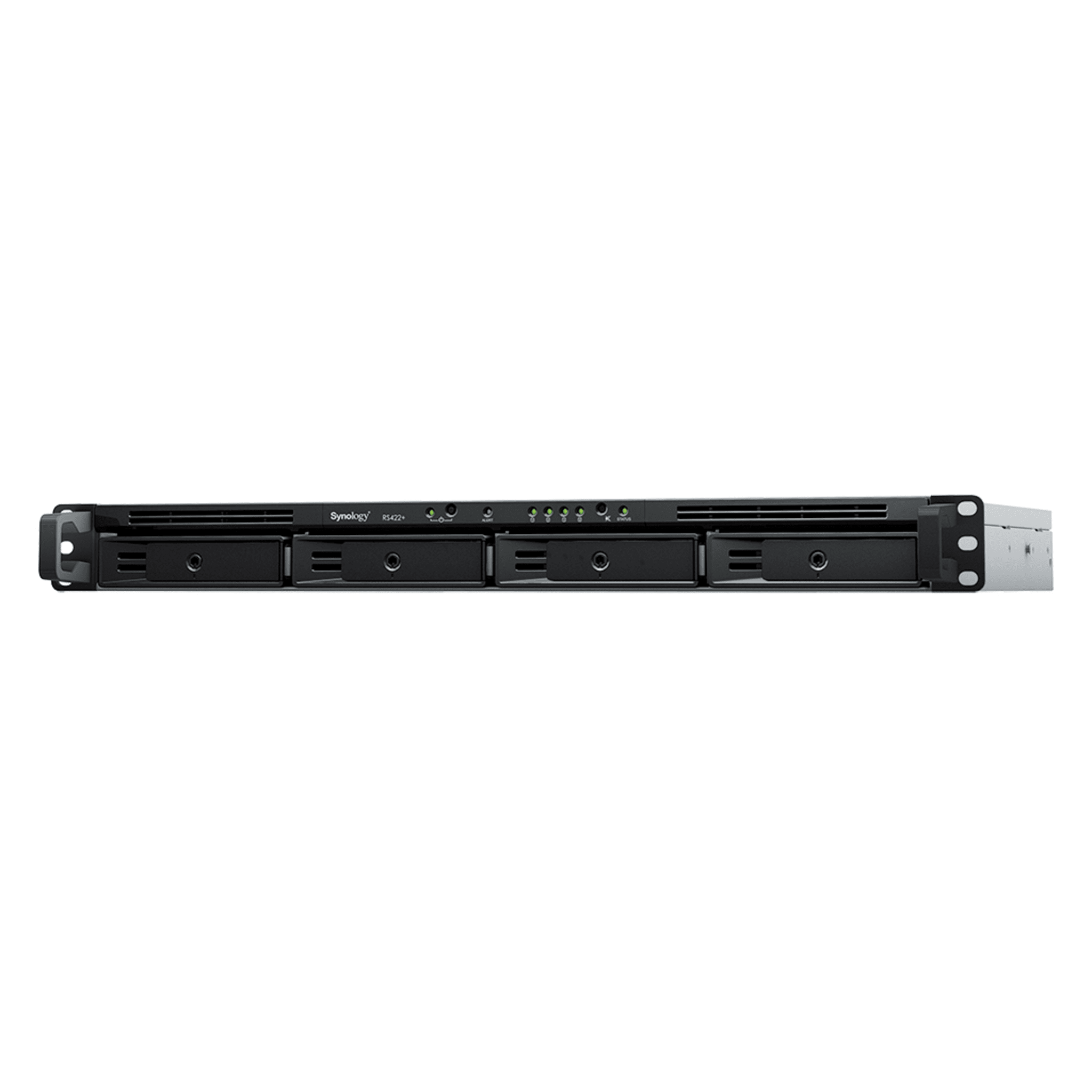 NAS RackStation RS822+ 4 Bahías 1U AMD Ryzen V1500B 32 GB DDR4 ECC 4 Puertos 1GbE Expansión PCIe Compatible con SSD NVMe Sistema Operativo Synology DSM