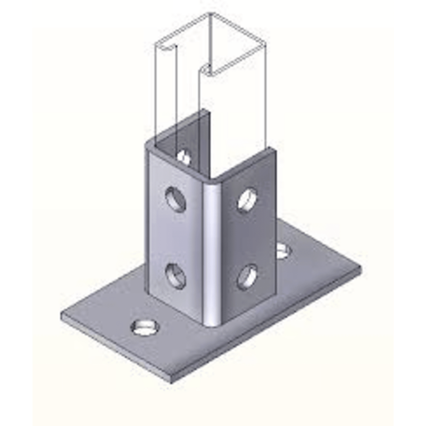 Base Cuadrada con 4 Perforaciones para Perfil Sencillo ANCLO ANC-HN01 - SILYMX