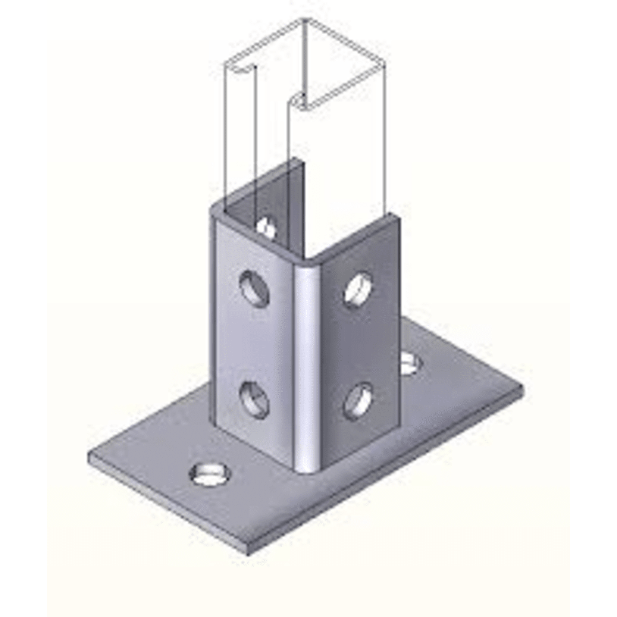 Base Cuadrada con 4 Perforaciones para Perfil Sencillo ANCLO ANC-HN01 - SILYMX