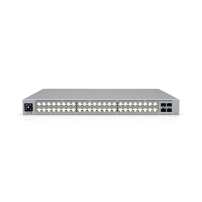 UBIQUITIECS-48-POEEnterprise Campus 48 PoE, Switch Empresarial Etherlighting™ PoE+++ Capa 3 de 48 Puertos (32 x 10 GbE y 16 x 2.5 GbE) y 4 Puertos SFP28 de 25 G de Alta Disponibilidad - SILYMX