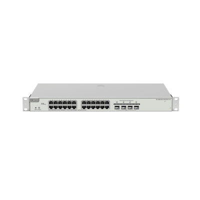 RUIJIERG-NBS5200-24GT4XS-P-V2Switch Administrable Capa 3 con 24 puertos Gigabit PoE 802.3af/at + 4 SFP+ para fibra 10Gb, gestión gratuita desde la nube, 370w - SILYMX