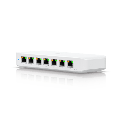 UBIQUITIUSW-ULTRAUSW Ultra Switch de 8 Puertos GbE (7 Puertos PoE+ y 1 Puerto Entrada PoE++) con Opciones de Montaje Versátiles - SILYMX