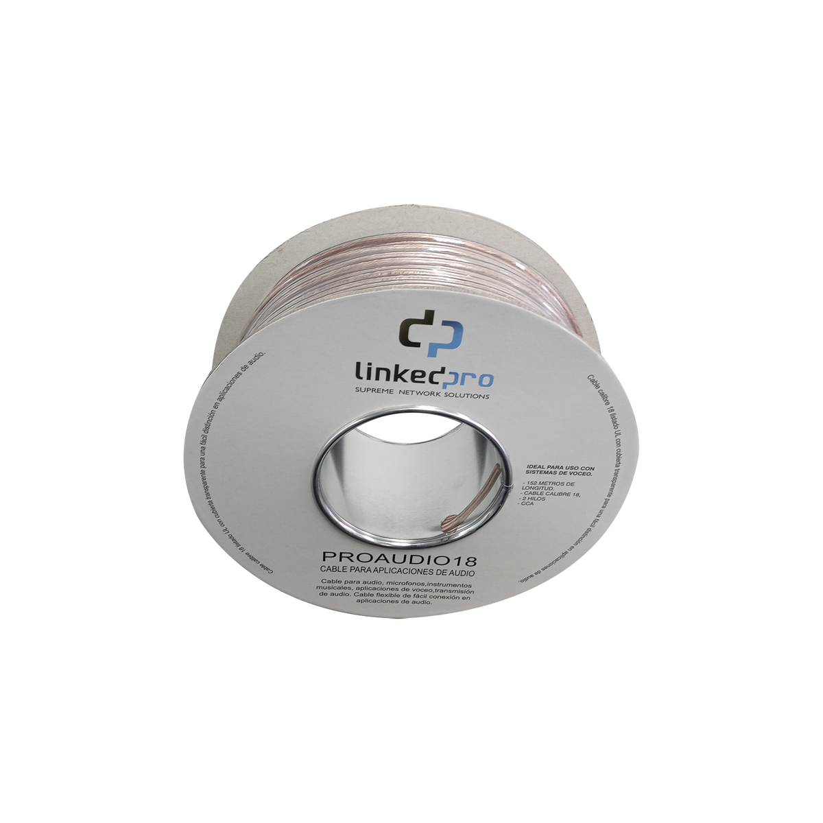 Cable 18/2 para audio, perfecto para bocinas y micrófonos, bobina de 152M(500ft) EPCOM - Imagen 1