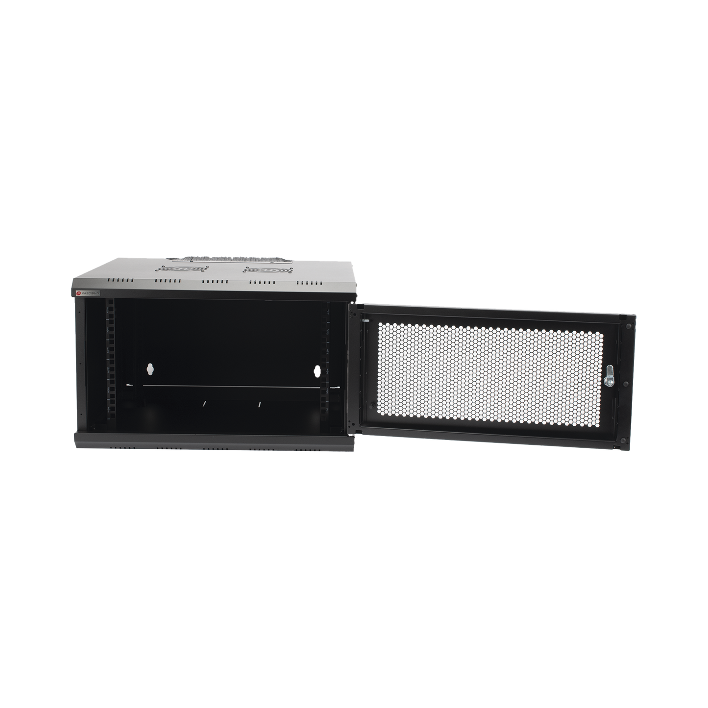 Gabinete de Pared PRECISION 19'' 6UR (455mm) - Puerta Perforada Incluye: 2 Ventiladores y Panel Cepillo - Imagen 3