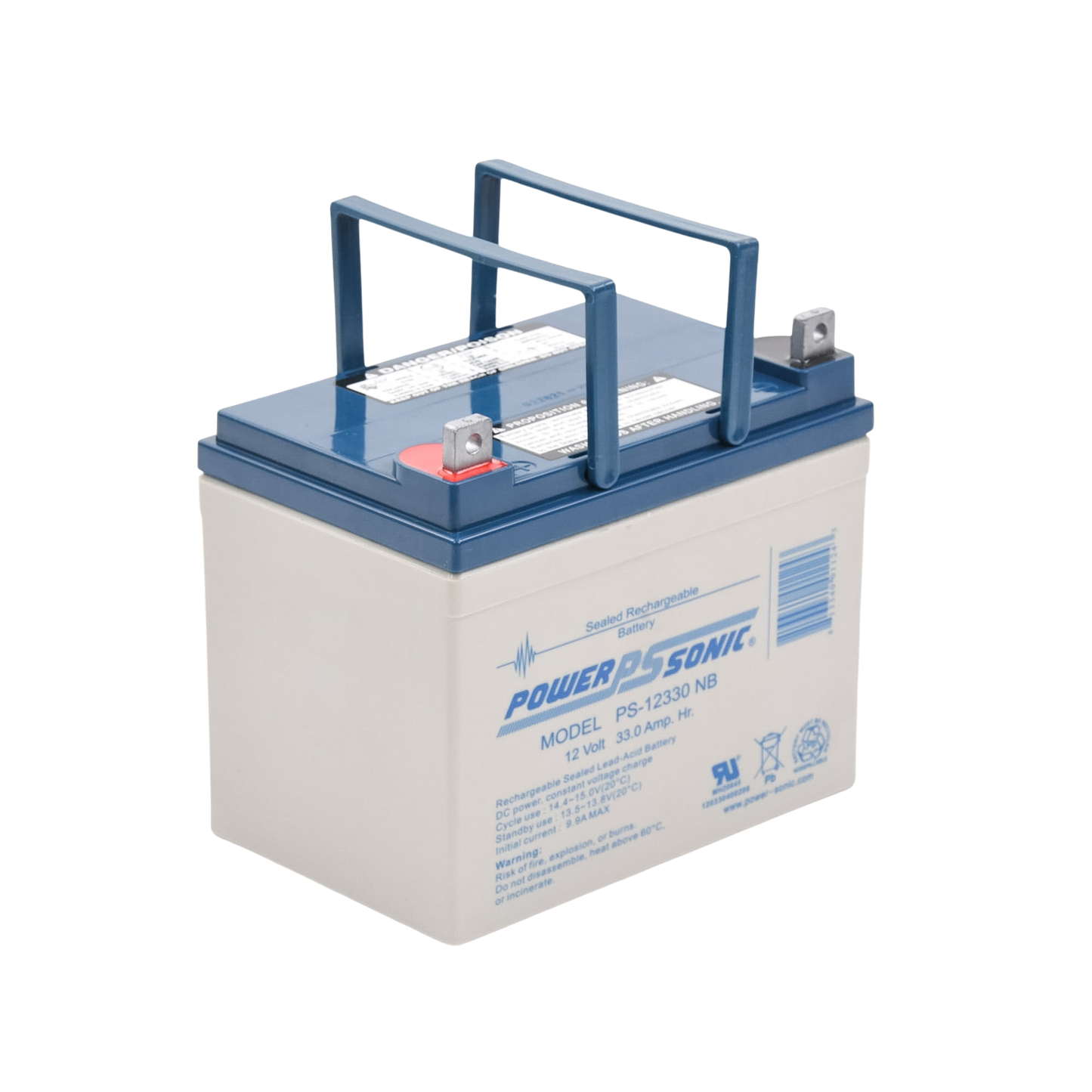 Batería 12V 33AH Para Respaldo AGM/VRLA 5 Años Vida Útil Terminales NB Reconocida UL POWER SONIC PS-12330-NB - Imagen 2