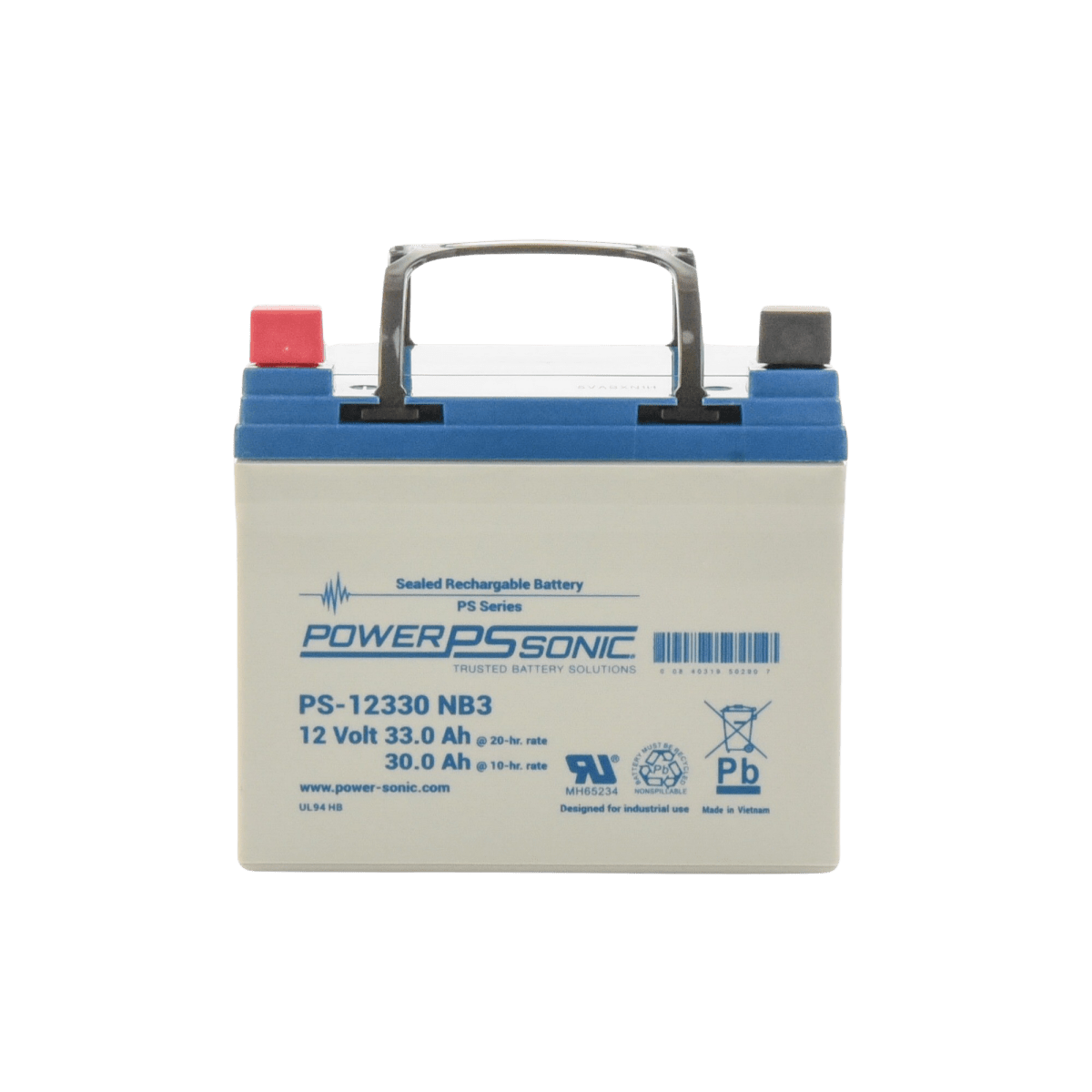 BateriasPOWER SONICPS-12330-NB3Batería Respaldo 12V 33AH AGM VRLA 5 Años Terminales NB3 UL Power Sonic PS - 12330 - NB3 - SILYMX