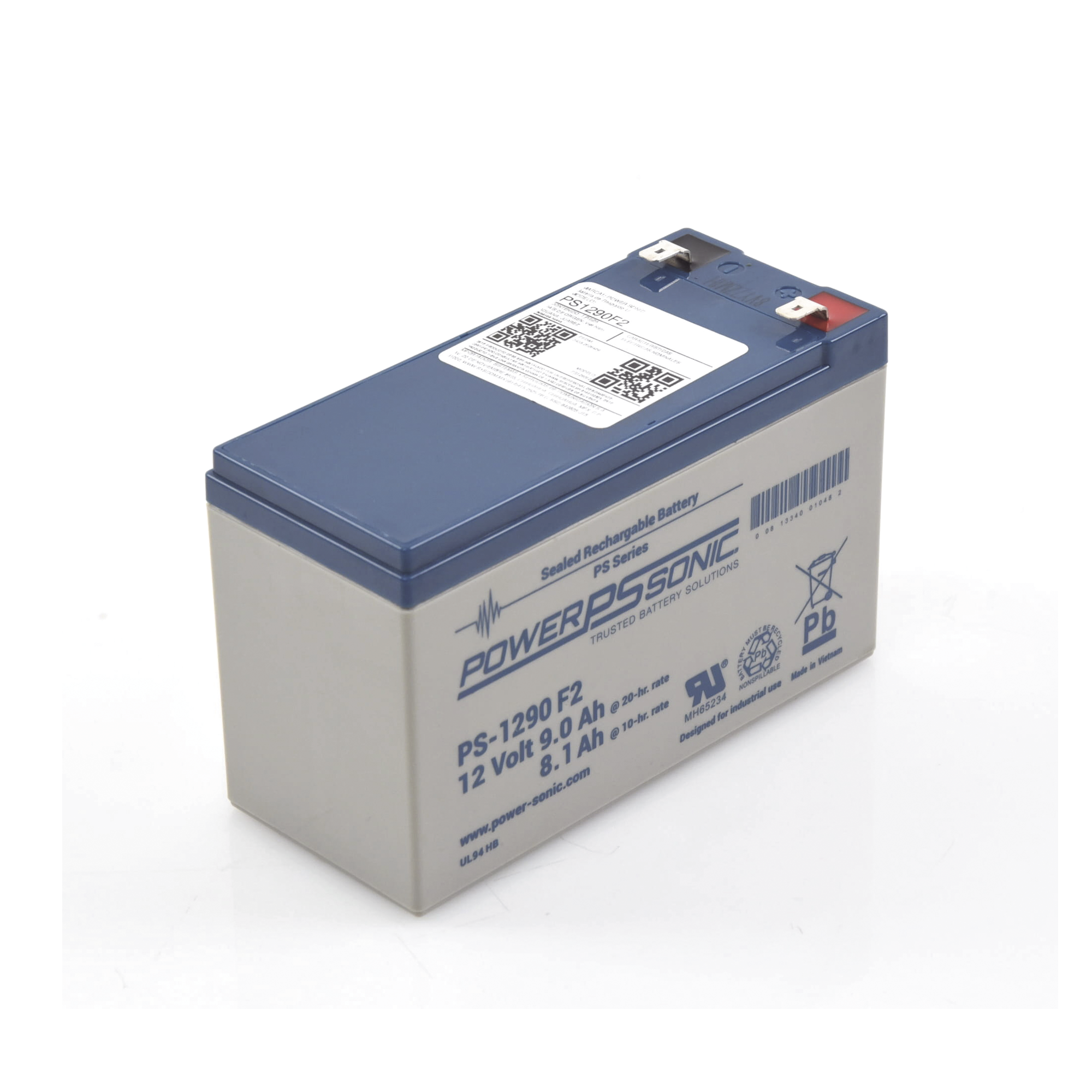 Batería 12V 9AH Para Respaldo AGM/VRLA 5 Años Vida Útil Terminales F2 Reconocida UL POWER SONIC PS-1290-F2 - Imagen 4