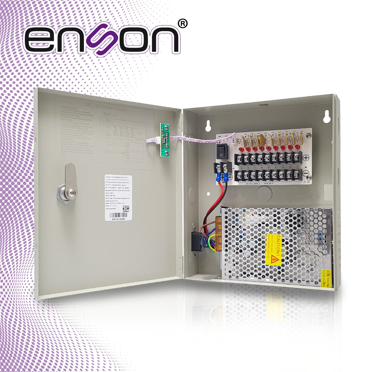 Fuente De Poder Tipo Caja Enson Psb-1209 12vdc 10a 9 Canales De 1.1a Cada Uno Ideal Para Cctv Y Control De Acceso - Imagen 2