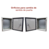 Gabinete de Acero IP66 Uso en Intemperie 400 x 400 x 200 mm con Placa Trasera Interior y Compuerta Inferior Atornillable PST-4040-20A PRECISION - Imagen 2