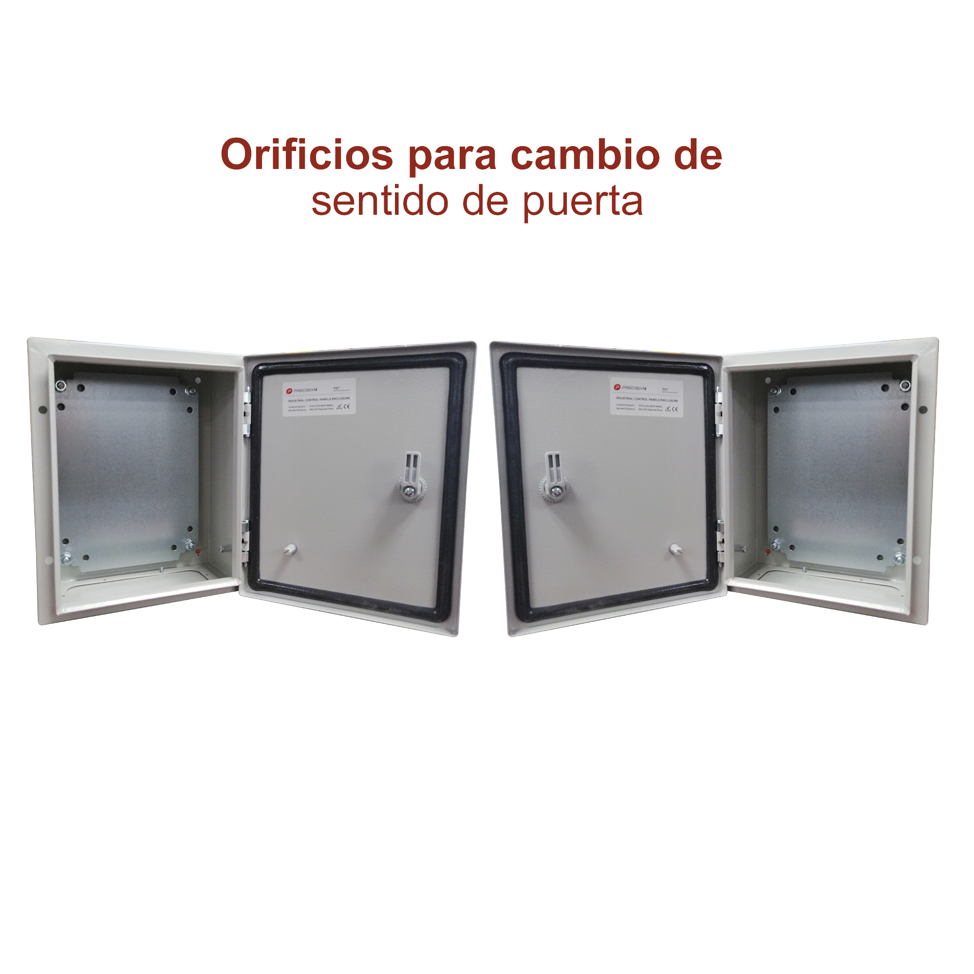 Gabinete de Acero IP66 Uso en Intemperie 400 x 400 x 200 mm con Placa Trasera Interior y Compuerta Inferior Atornillable PST-4040-20A PRECISION - Imagen 2
