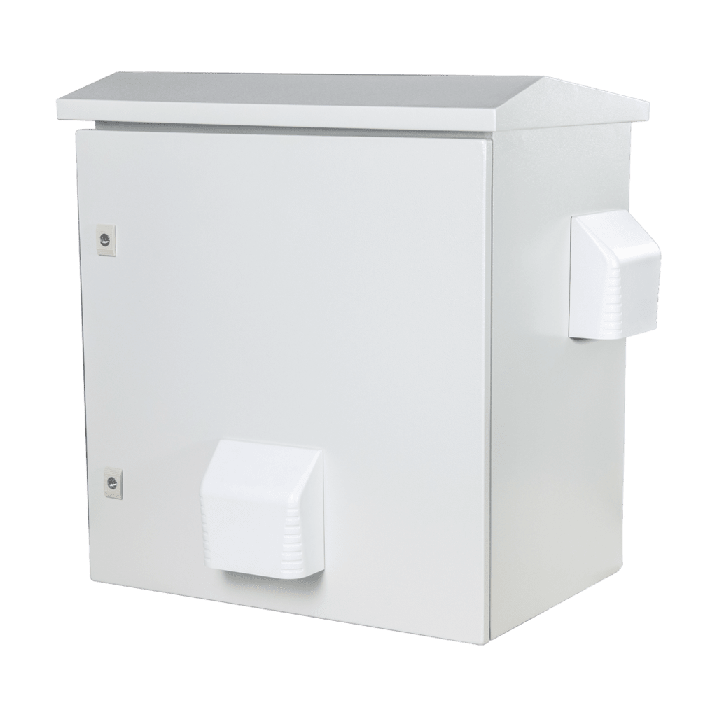 Gabinete Ventilado de Acero IP55 Uso en Exterior (593 x 609 x 399 mm) con Placa Trasera Interior Metálica y Compuerta Inferior Atornillable. Incluye Ventilador, Ventilas, filtros, Montaje Rack 19", Terminal de Tierra Física, Chapas y Ll PRECISION - Imagen 3