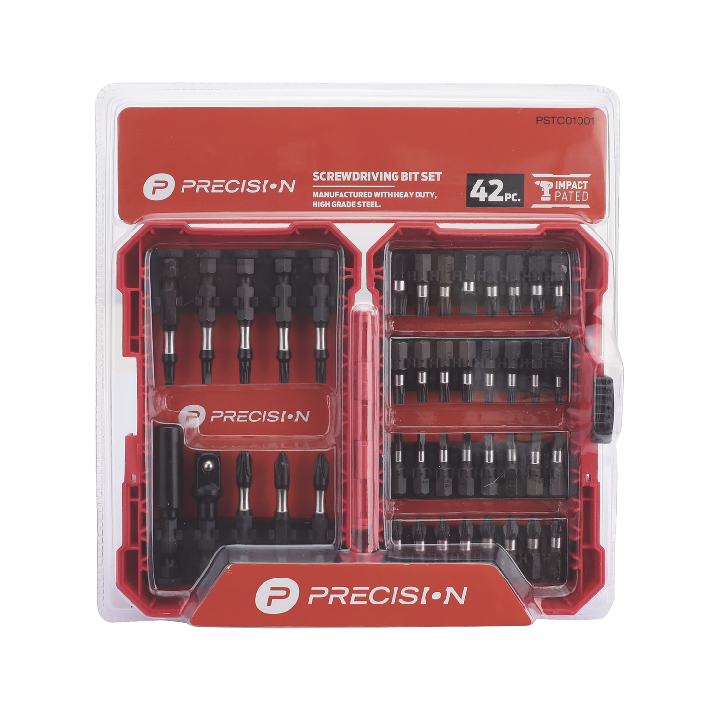 Juego de 42 Puntas para Taladro + Estuche Entrada Hex. 1/4" PST-C010-01 PRECISION - Imagen 1