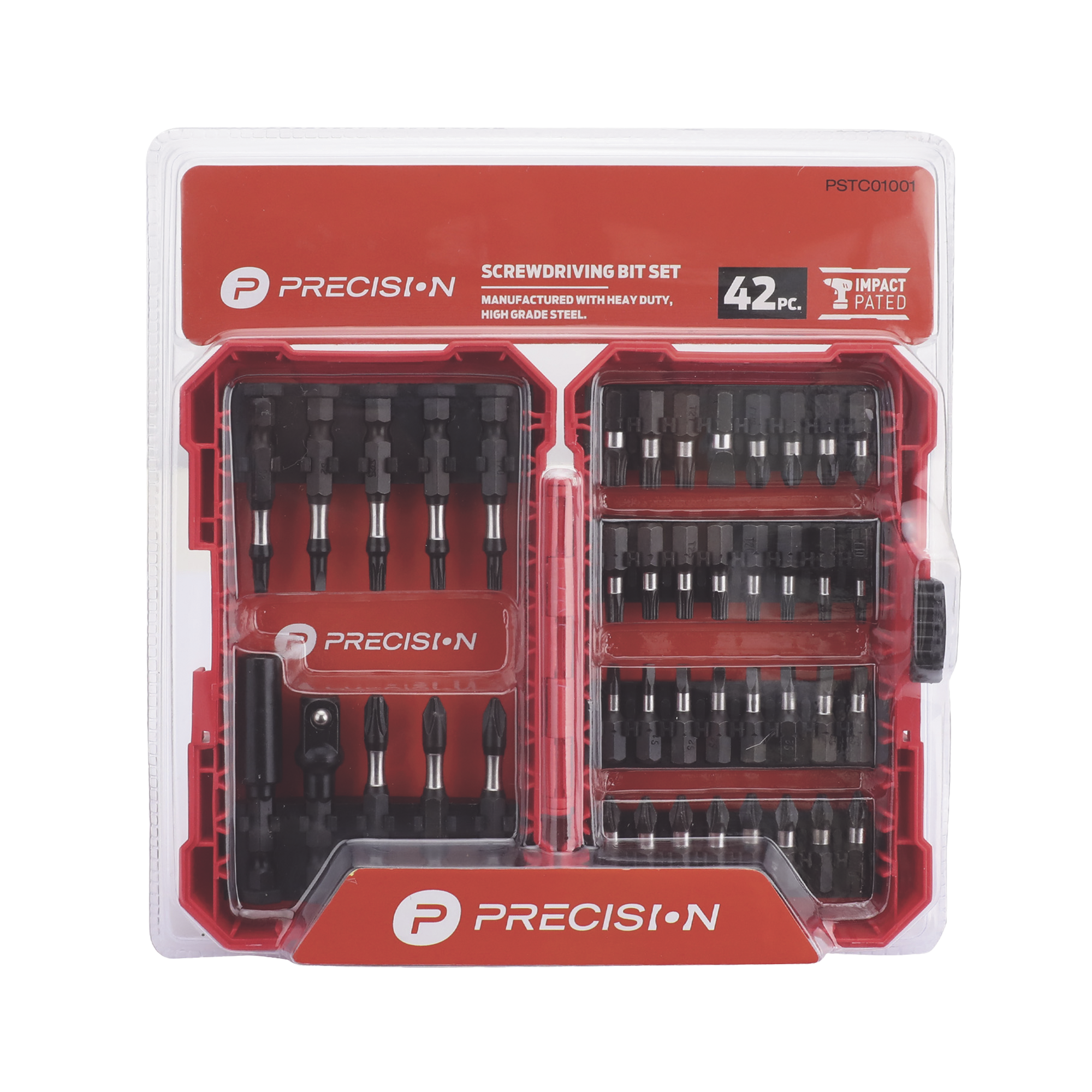 Juego de 42 Puntas para Taladro + Estuche Entrada Hex. 1/4" PST-C010-01 PRECISION - Imagen 1