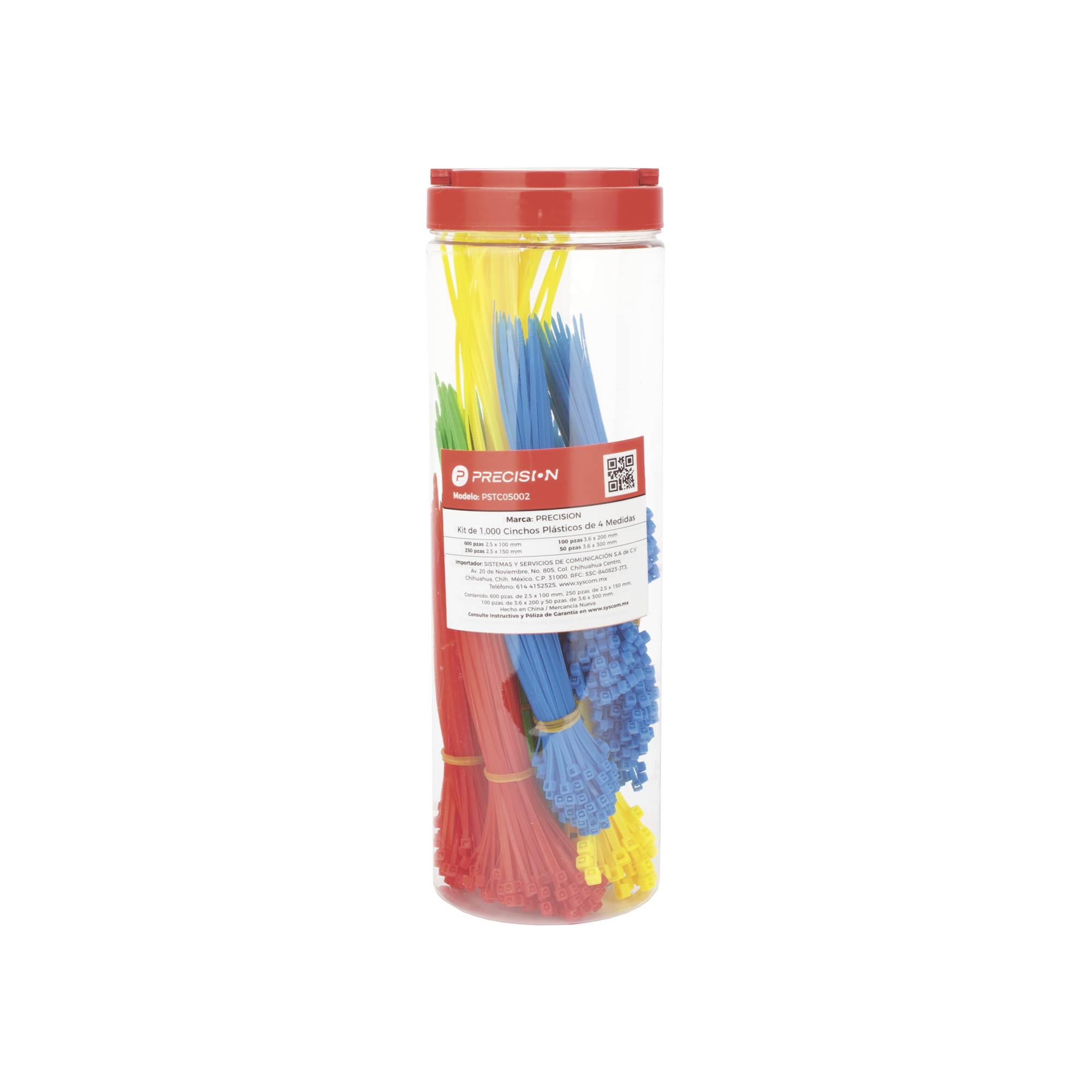 Kit de 1000 Cinchos Plásticos de 4 Diferentes Medidas y Colores PRECISION - Imagen 5