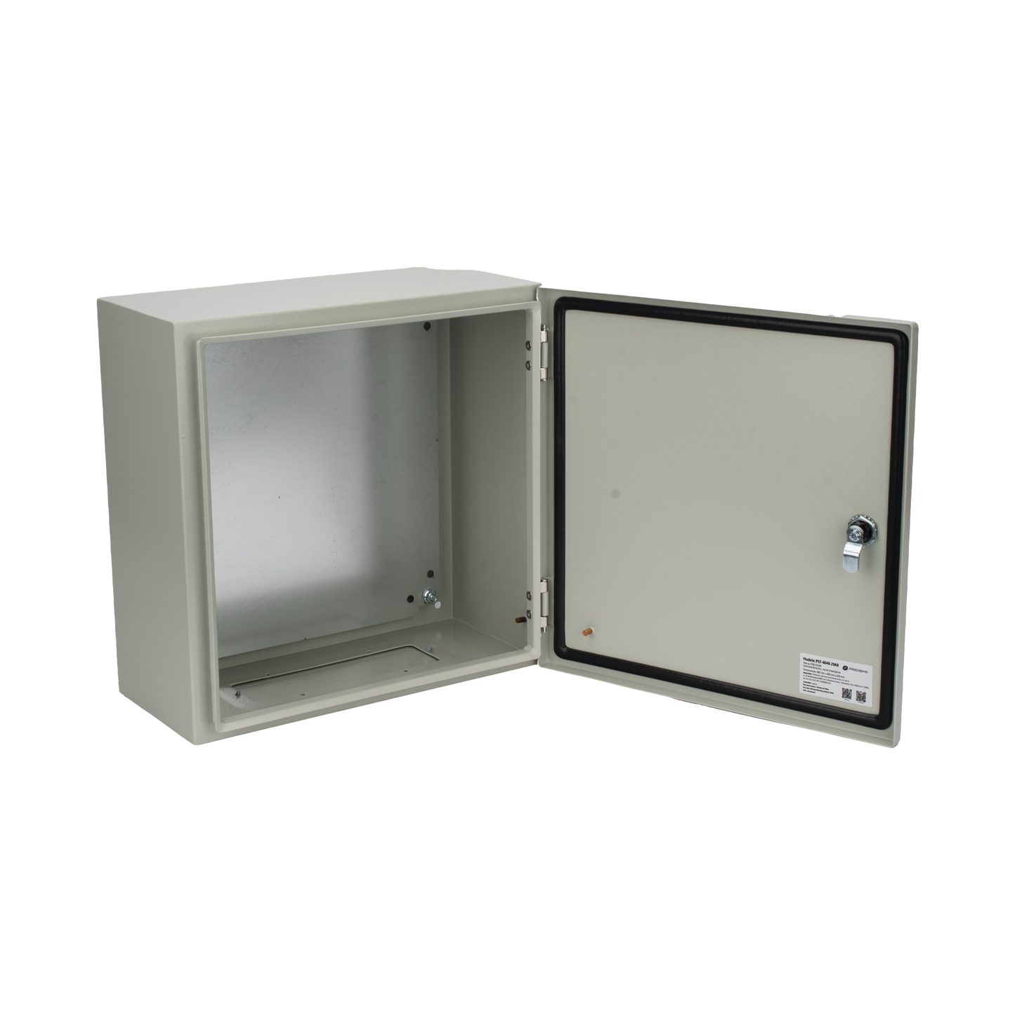Gabinete de Acero IP66 Uso en Intemperie (400 x 400 x 200 mm) con Placa Trasera Interior de Metal y Compuerta Inferior Atornillable (Incluye Chapa y Llave PST407) PRECISION - Imagen 4