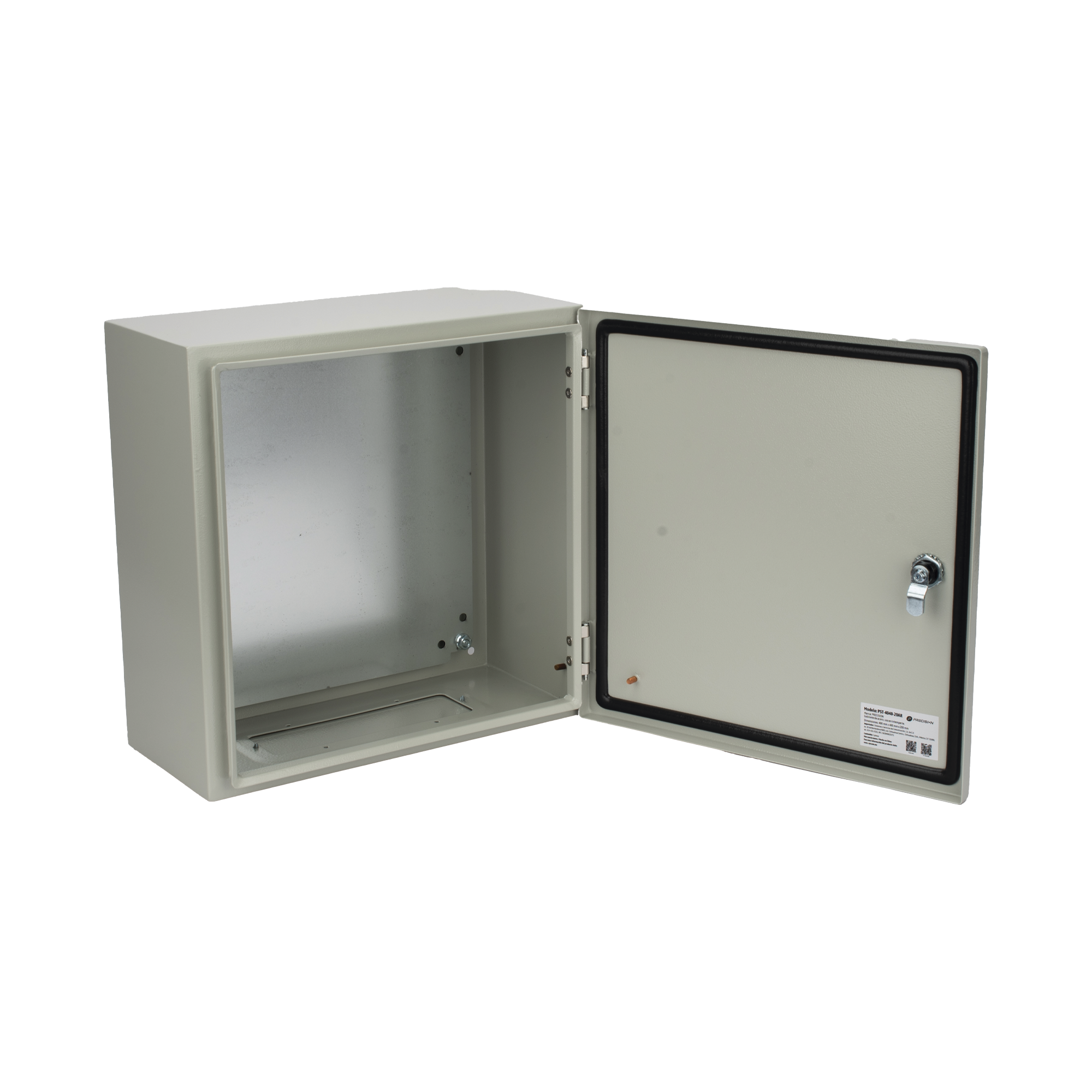 Gabinete de Acero IP66 Uso en Intemperie (400 x 400 x 200 mm) con Placa Trasera Interior de Metal y Compuerta Inferior Atornillable (Incluye Chapa y Llave PST407) PRECISION - Imagen 4