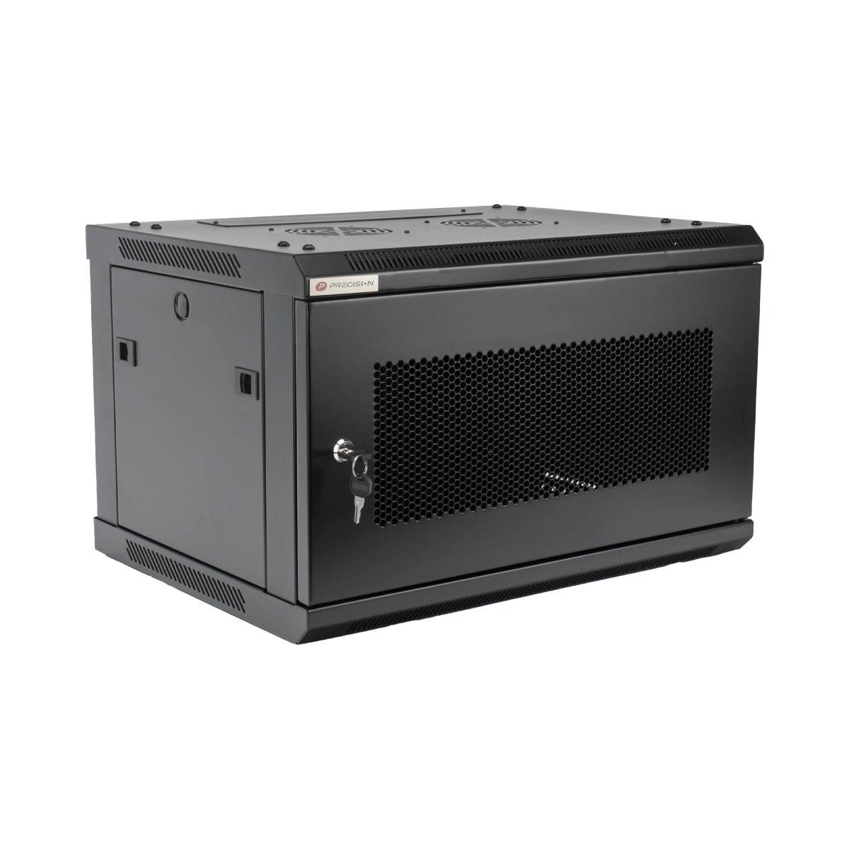 Racks CerradosPRECISIONPSTC-06-645-BDPGabinete 19in 6UR 450mm Profundidad Puerta Perforada Negro PRECISION PSTC - 06 - 645 - BDP - SILYMX