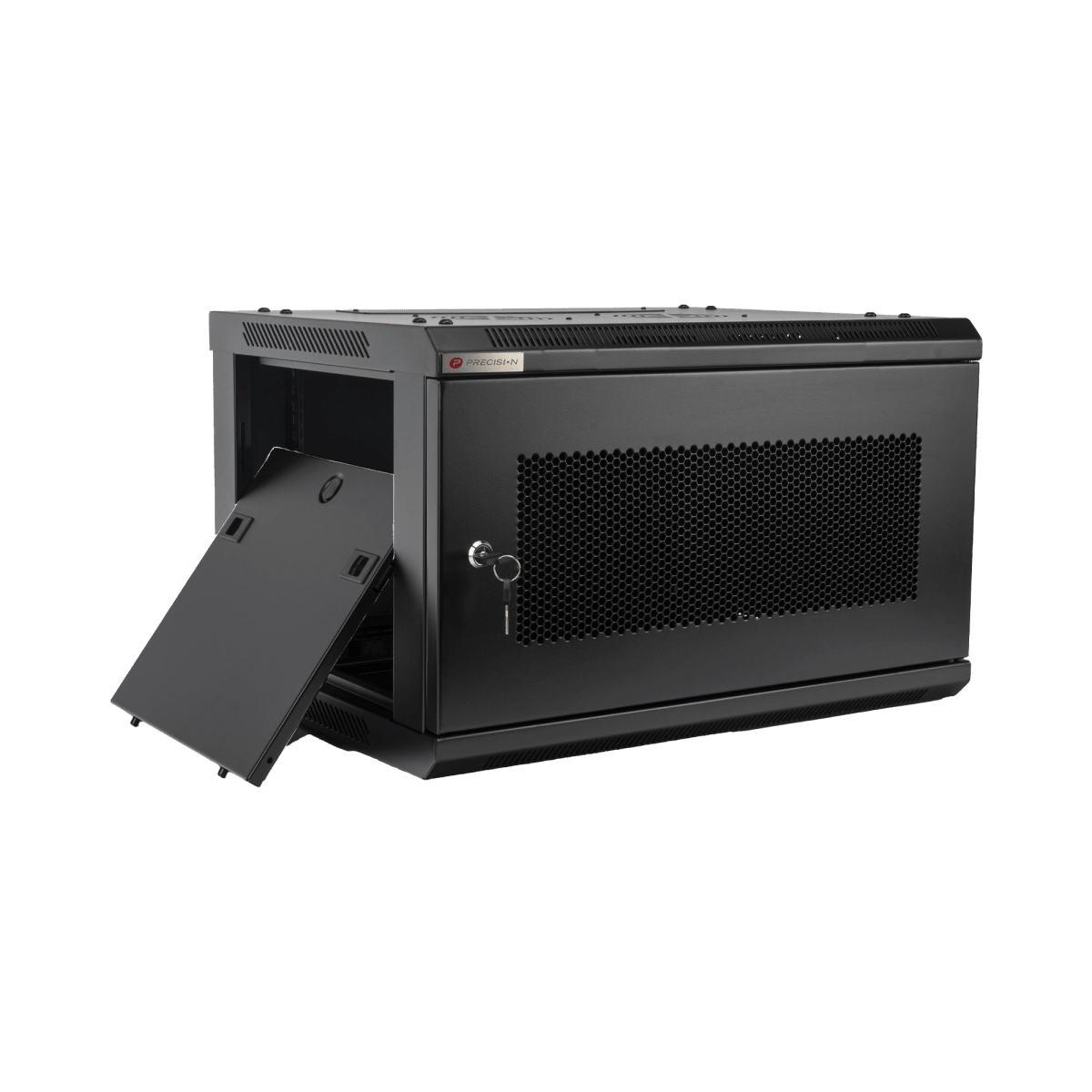 Racks CerradosPRECISIONPSTC-06-645-BDPGabinete 19in 6UR 450mm Profundidad Puerta Perforada Negro PRECISION PSTC - 06 - 645 - BDP - SILYMX