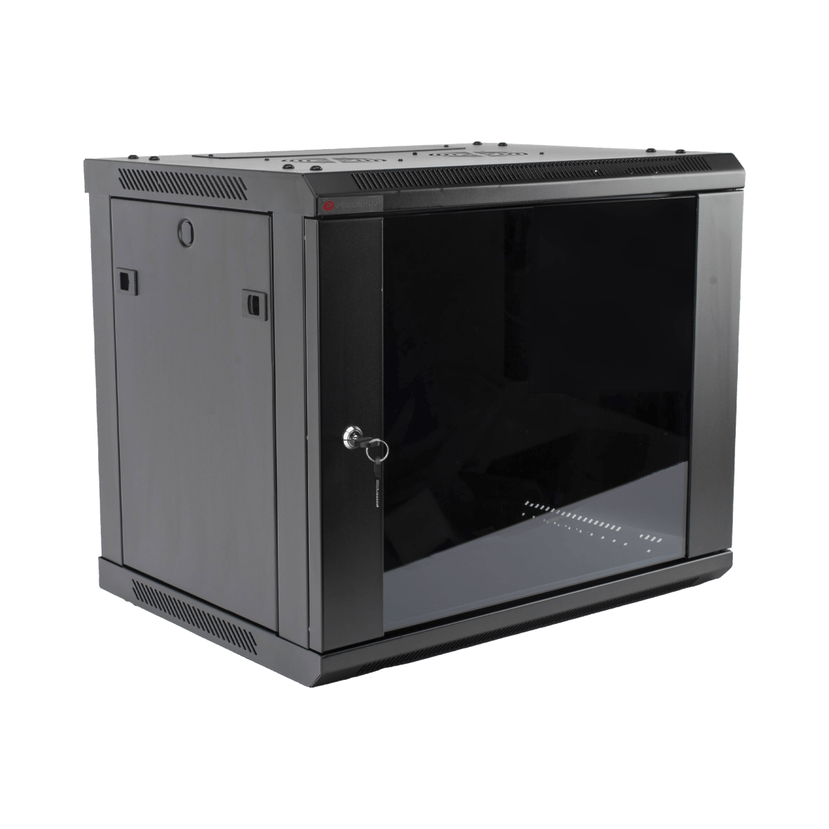 Racks CerradosPRECISIONPSTC-09-645-BDGGabinete Rack 19 Pulgadas 9UR Puerta Cristal Templado 450mm Profundidad Negro PRECISION PSTC - 09 - 645 - BDG - SILYMX