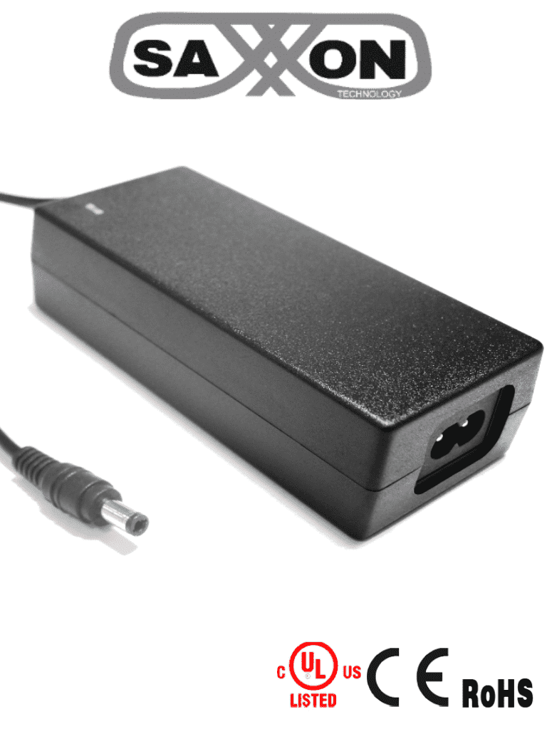 Fuente de Poder Regulada 12Vcc 4.1A Cable 1.2m (4ft) Certificación UL CCTV y Acceso SAXXON PSU1204-D - Imagen 1