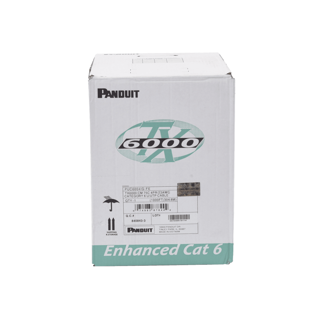 Cables Categoria 6PANDUITPUC6004IG-MEBobina Cable UTP Cat6 Mejorado 305m (1000ft) Cobre 23 AWG Reelex PVC Gris Panduit PUC6004IG - ME - SILYMX