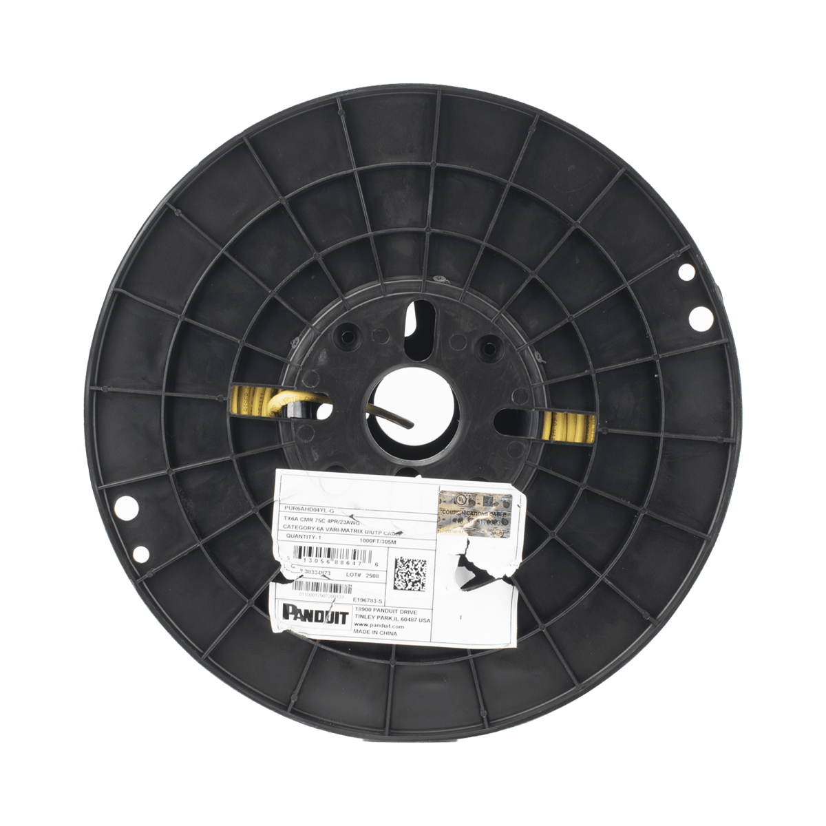 Cables Categoría 6APANDUITPUR6AHD04YL-GBobina Cable UTP Cat6A 305m (1000ft) 23AWG CMR Amarillo Panduit PUR6AHD04YL - G - SILYMX