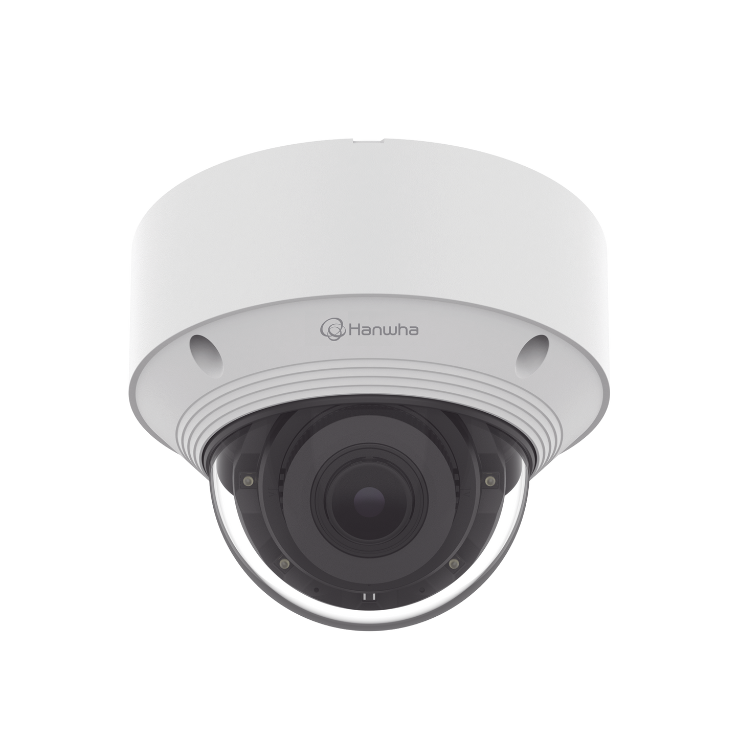 Cámara IP Tipo domo Antivandálica 5 Megapíxel / Lente Varifocal 3.2 - 10mm / IR 30M / WDR 120db / IP66 / H.265 & WiseStream / Inteligencia Artificial Deteccion de Personas y vehiculos HANWHA VISION - Imagen 1