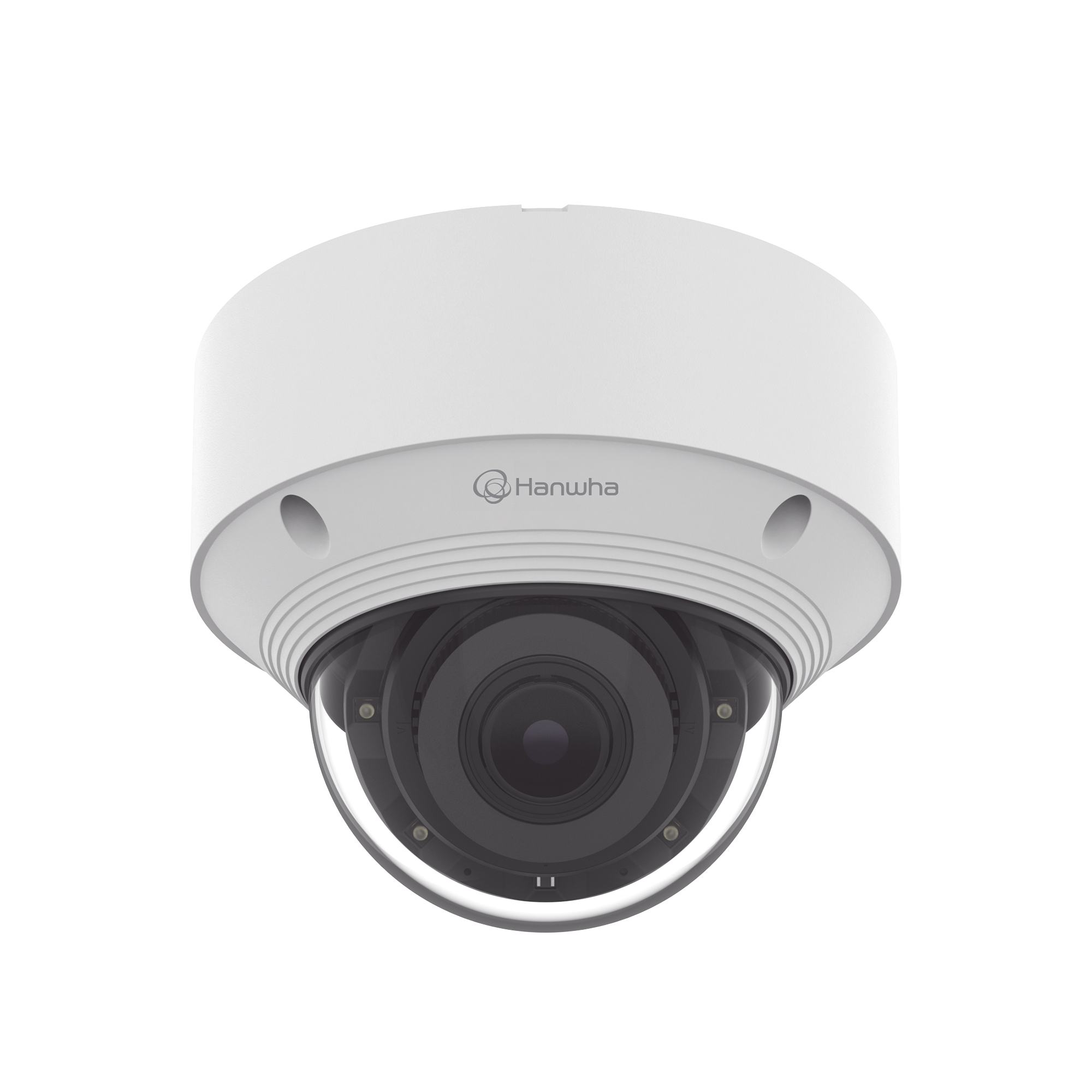 Cámara IP Tipo domo Antivandálica 5 Megapíxel / Lente Varifocal 3.2 - 10mm / IR 30M / WDR 120db / IP66 / H.265 & WiseStream / Inteligencia Artificial Deteccion de Personas y vehiculos HANWHA VISION - Imagen 1