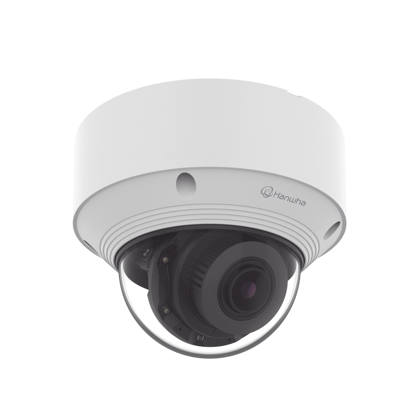 Cámara IP Tipo domo Antivandálica 5 Megapíxel / Lente Varifocal 3.2 - 10mm / IR 30M / WDR 120db / IP66 / H.265 & WiseStream / Inteligencia Artificial Deteccion de Personas y vehiculos HANWHA VISION - Imagen 2