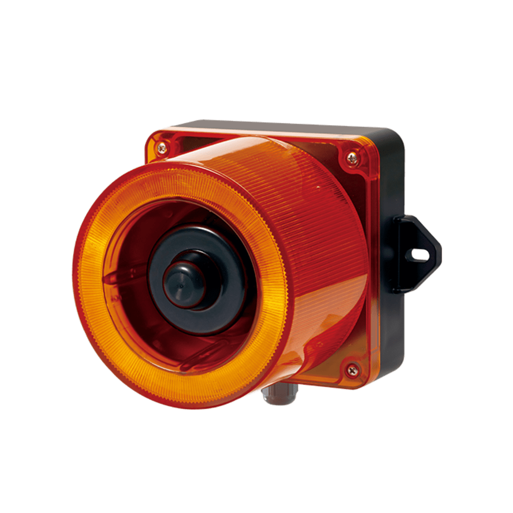 Combinacion de baliza LED color Ámbar y sirena electrónica de 31 tonos resistente a la intemperie de volumen máx. 123 dB a 110-220 VCA QLIGHT - Imagen 1
