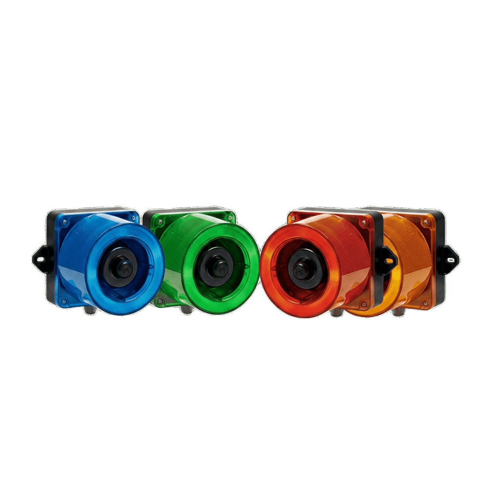 Combinacion de baliza LED color Ámbar y sirena electrónica de 31 tonos resistente a la intemperie de volumen máx. 123 dB a 110-220 VCA QLIGHT - Imagen 2