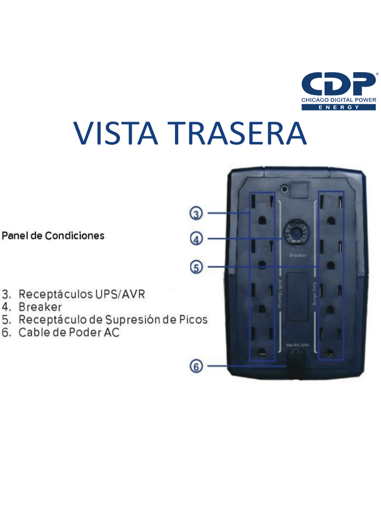 UPS / No BreakCDPR-UPR508UPS Interactivo 500VA 250W 8 Salidas Batería 12V 4.5AH CDP R - UPR508 - SILYMX