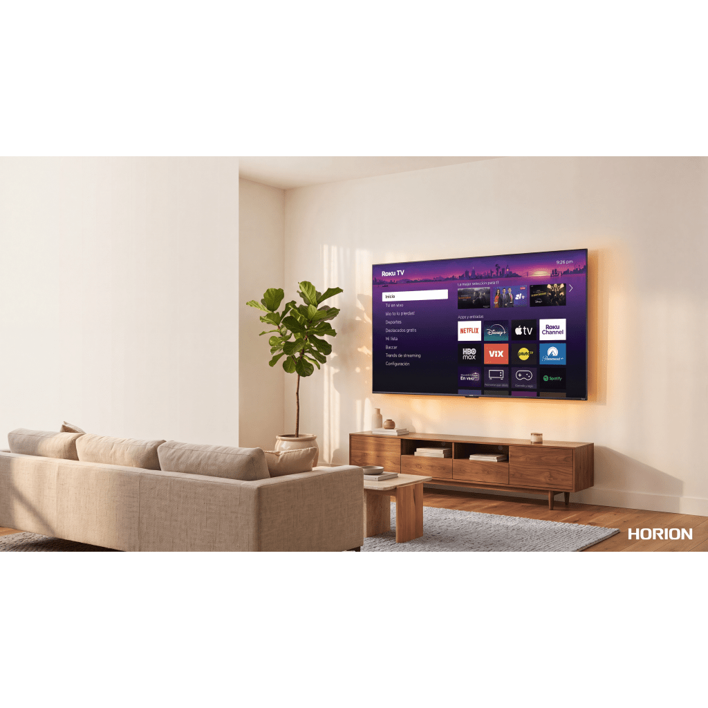 SmartTV QLED 4K UHD 58 Pulgadas / Resolución 3840 × 2160 / Tecnología QLED / 1GB DDR4 RAM / 512MB ROM / 3 Puertos HDMI / WiFi 2T2R / ROKU / Audio 8W+8W / VESA 200×200 mm HORION - Imagen 6