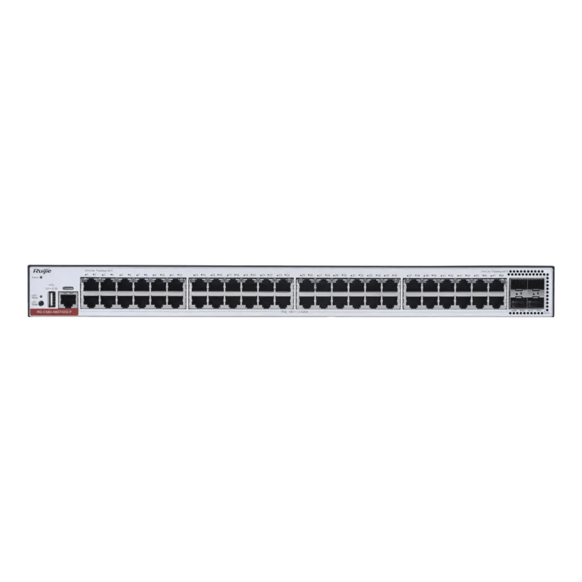 SwitchesRUIJIERG-CS83-48GT4XS-PDSwitch Administrable Capa 3 PoE+ 48 Puertos Gigabit 1480W 4 SFP+ 10Gb Ruijie RG - CS83 - 48GT4XS - PD - SILYMX