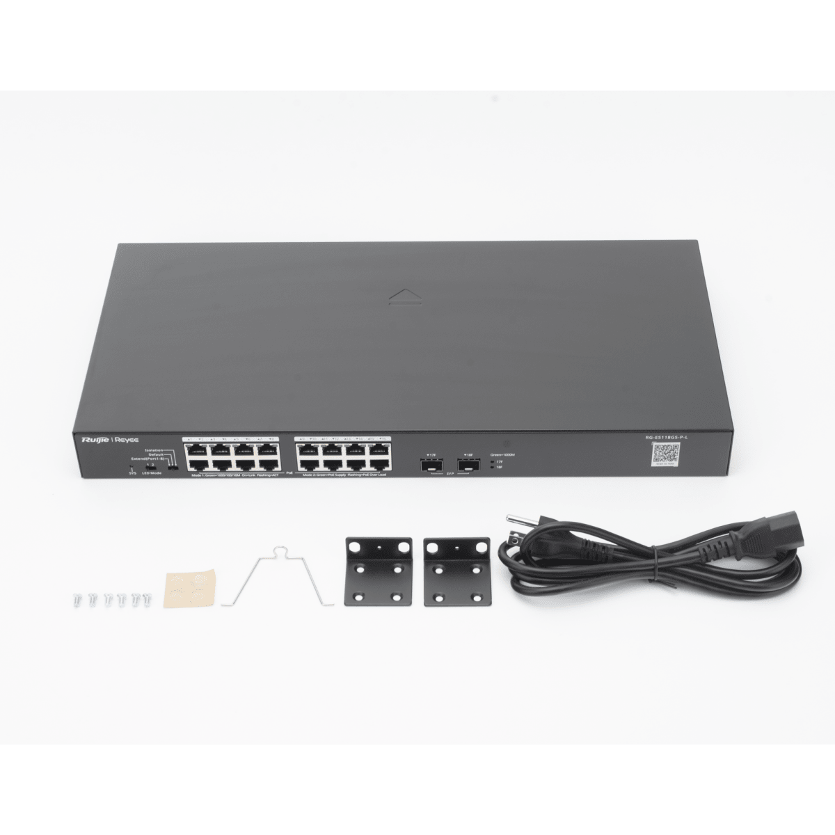 Switches PoERUIJIERG-ES118GS-P-LSwitch No Administrable 18 Puertos Gigabit PoE+ 247W 2 SFP Visible Topología Ruijie RG - ES118GS - P - L - SILYMX
