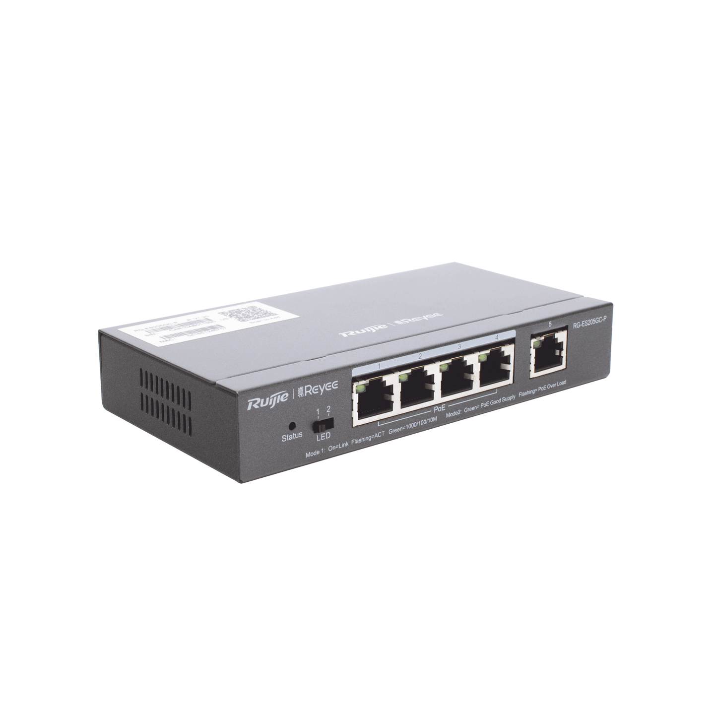 Switch Administrable PoE con 5 puertos Gigabit, 4 PoE 802.3af/at, gestión gratuita desde la nube, 54w RUIJIE - Imagen 2