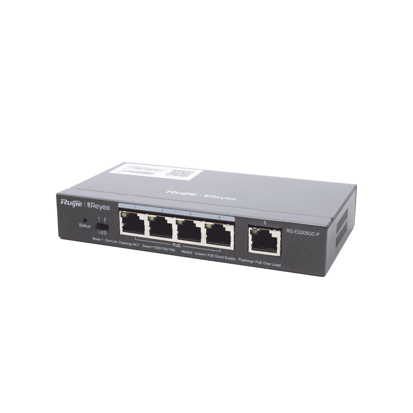 Switch Administrable PoE con 5 puertos Gigabit, 4 PoE 802.3af/at, gestión gratuita desde la nube, 54w RUIJIE - Imagen 3