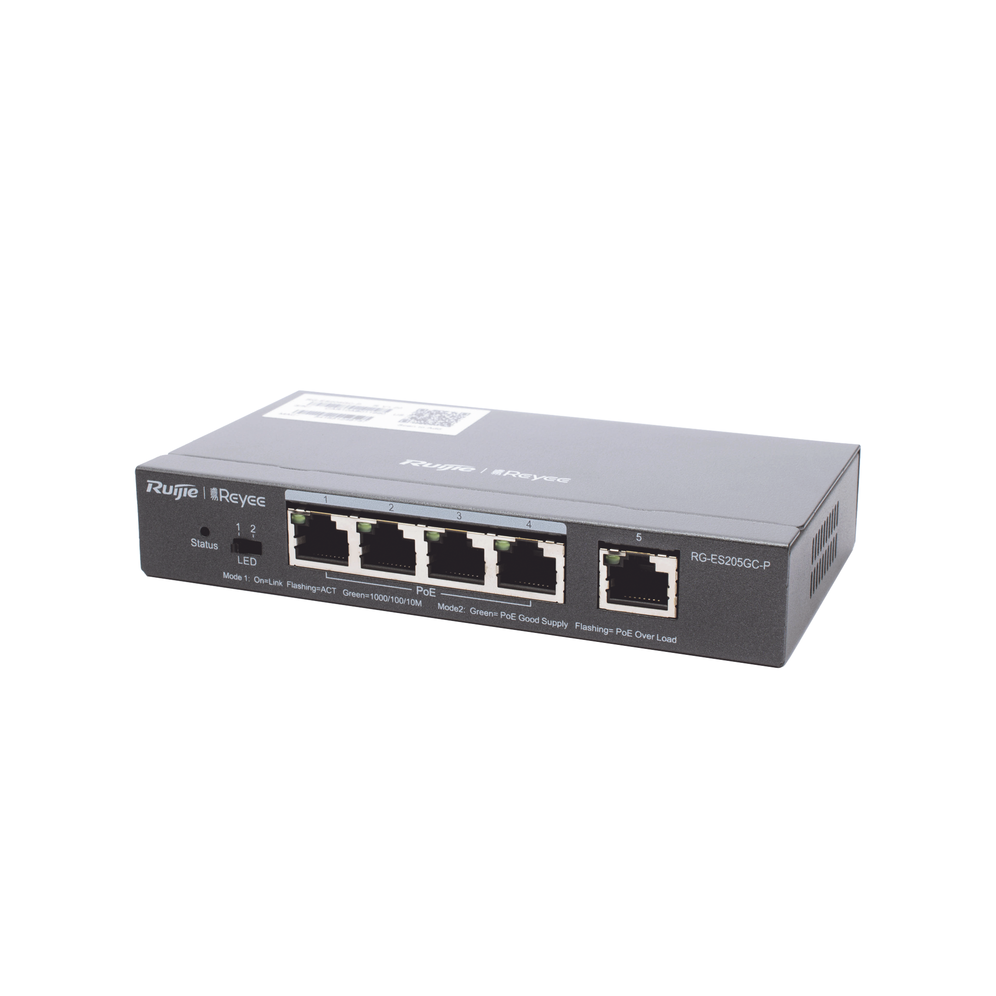 Switch Administrable PoE con 5 puertos Gigabit, 4 PoE 802.3af/at, gestión gratuita desde la nube, 54w RUIJIE - Imagen 3