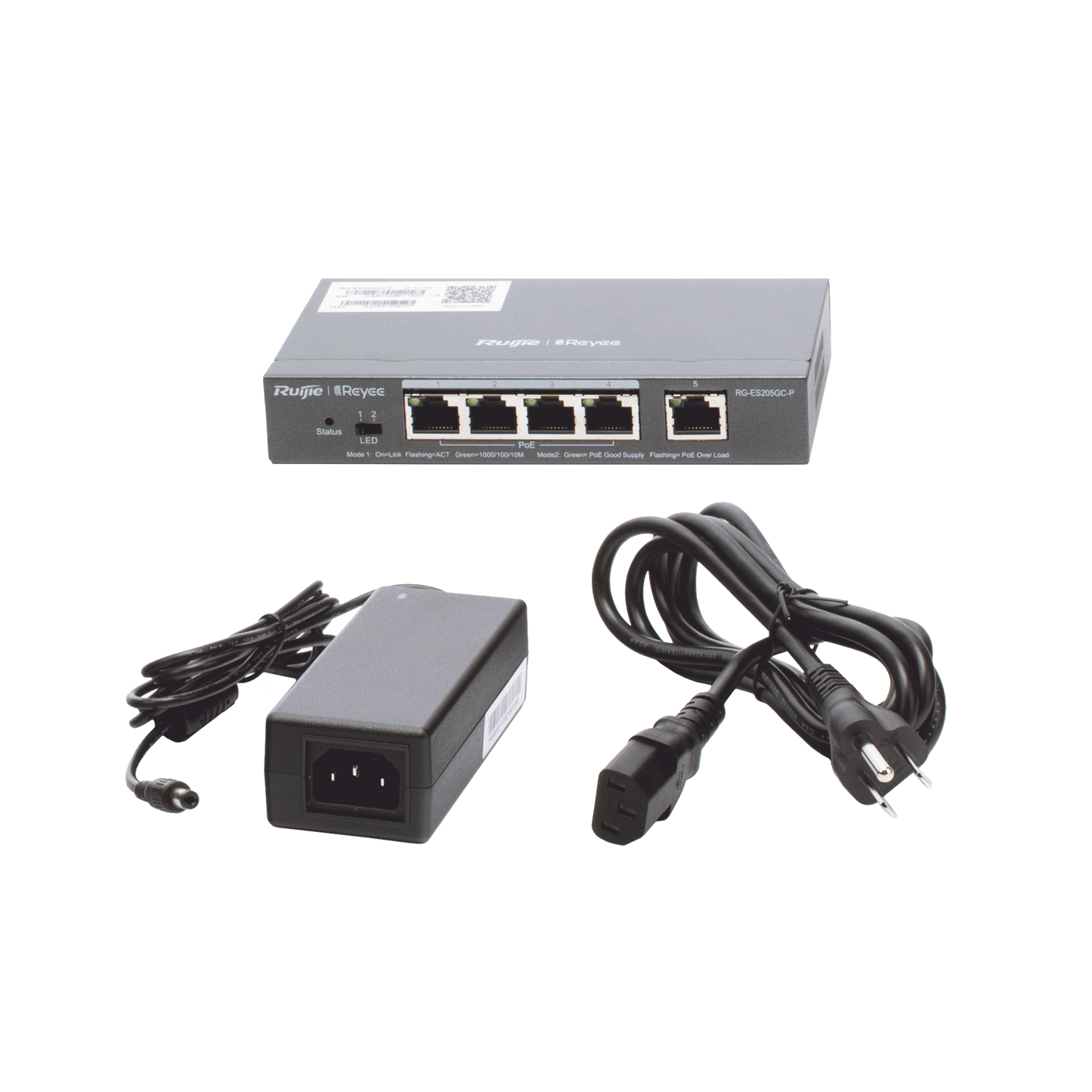 Switch Administrable PoE con 5 puertos Gigabit, 4 PoE 802.3af/at, gestión gratuita desde la nube, 54w RUIJIE - Imagen 5