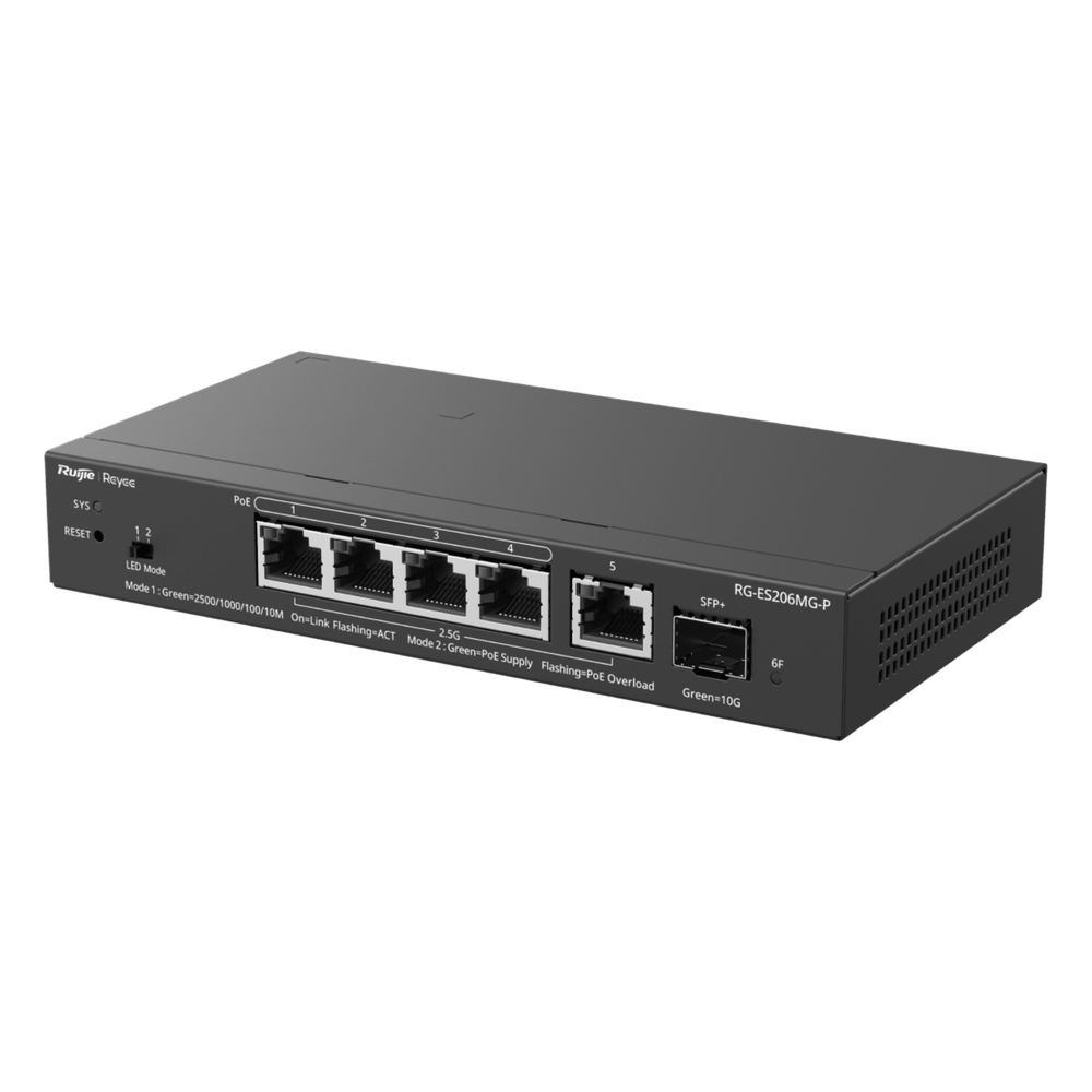 Switch Administrable Capa2 PoE+ con 5 puertos Multi-Gigabit 2.5Gb, hasta 70w PoE RUIJIE - Imagen 2