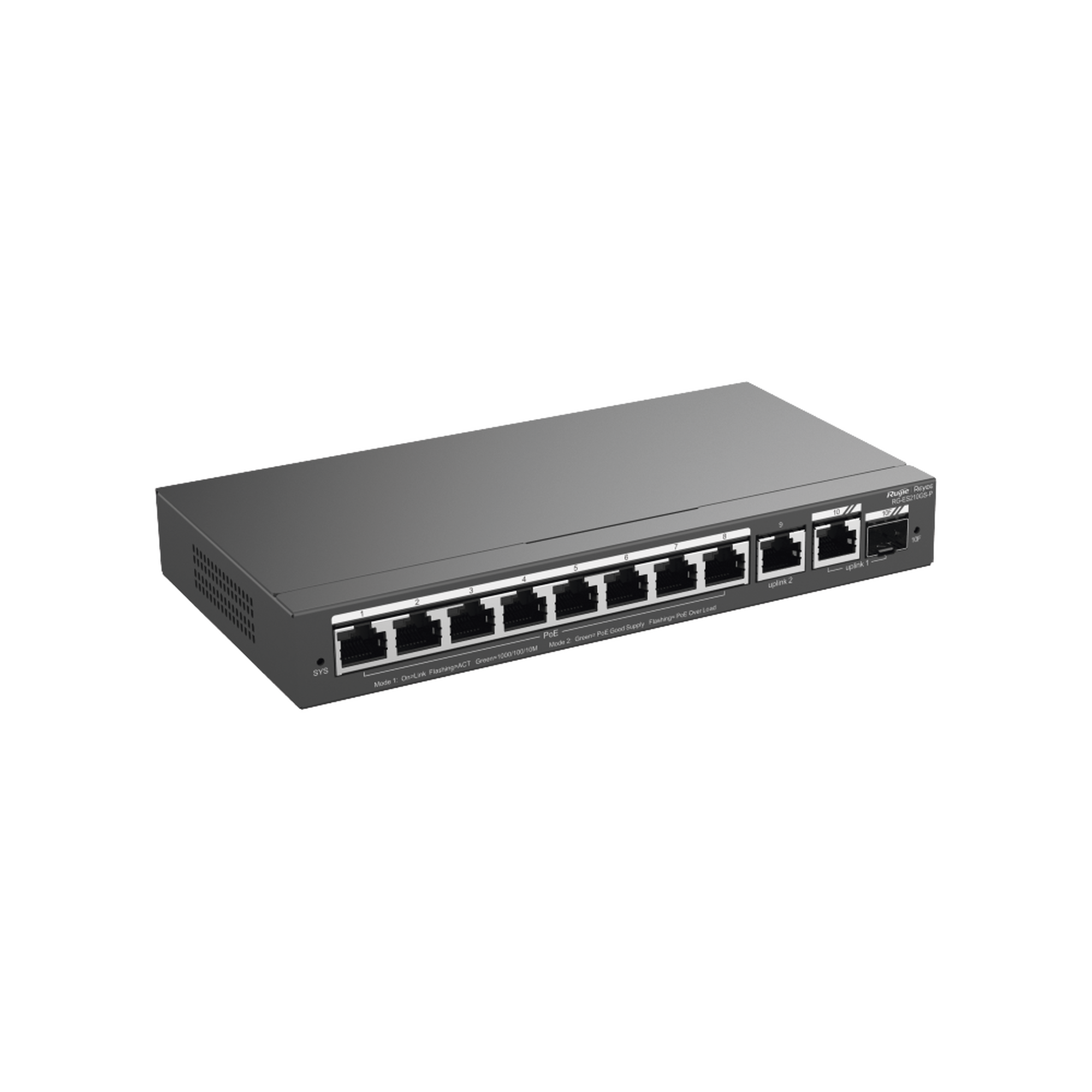 Switch Administrable con 8 puertos Gigabit PoE, 2 Uplinks Gigabit (1 SFP), gestión gratuita desde la nube RUIJIE - Imagen 2