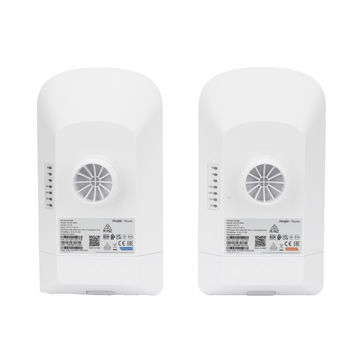 Enlace PtP y PtMPRUIJIERG-EST350GKit Enlace Punto a Punto PtP 5 Km 5GHz AC Wave2 MU - MIMO 2x2 Gigabit Nube Ruijie RG - EST350G - SILYMX
