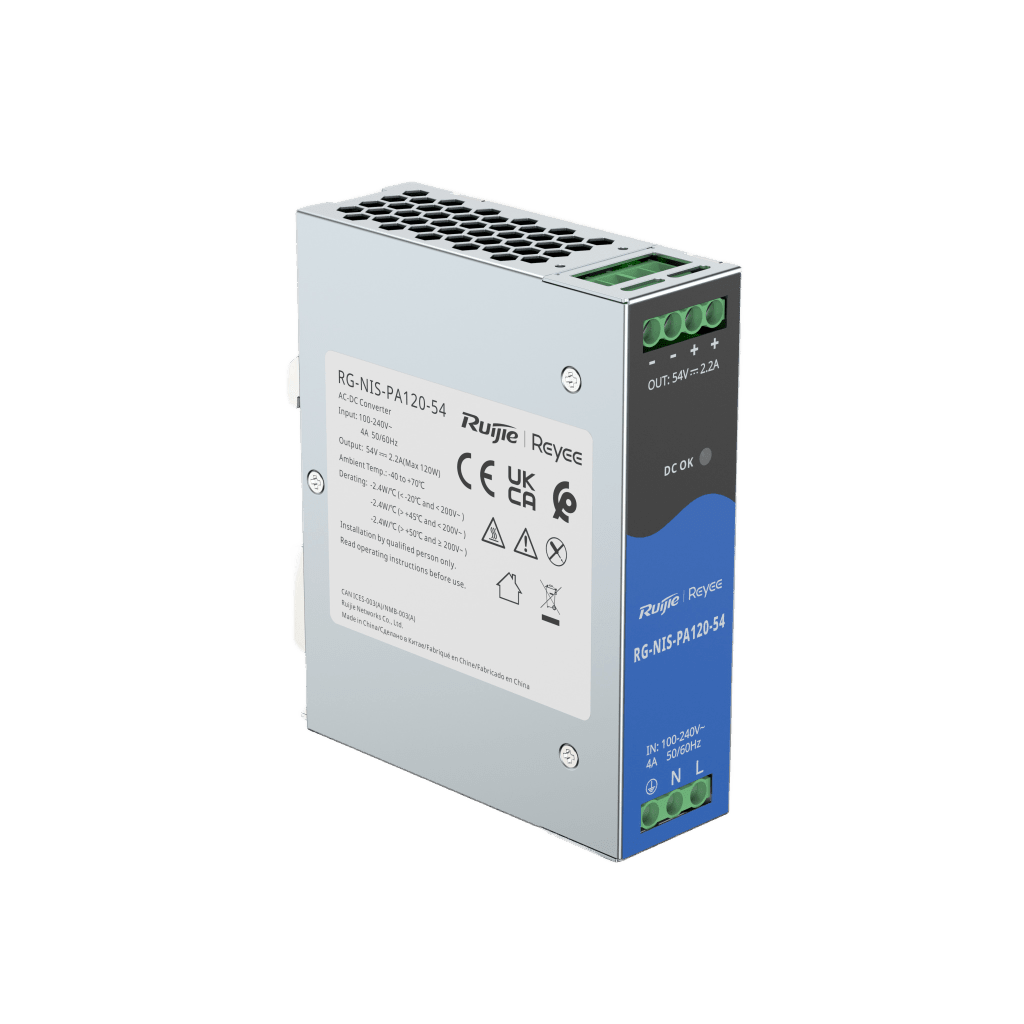 Switches PoERUIJIERG-NIS-PA120-54Fuente de Alimentación AC/DC 120W 54VDC DIN - RAIL Switch Industrial Ruijie RG - NIS - PA120 - 54 - SILYMX