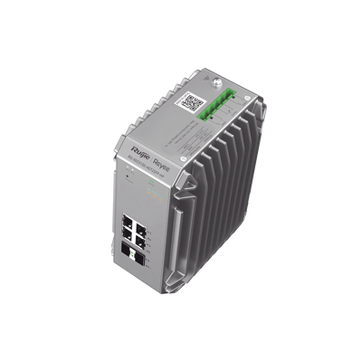 Switch Industrial PoE hasta , Ideal para temperaturas Extremas y protección contra descargas, 4 Puertos Gigabit PoE 802.3 af/at, 2 puertos SFP Administrable Cloud RUIJIE - Imagen 2