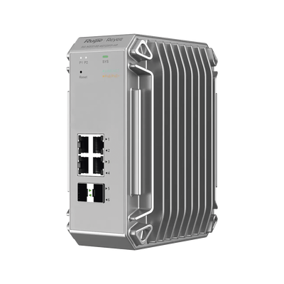 Switch Industrial PoE hasta , Ideal para temperaturas Extremas y protección contra descargas, 4 Puertos Gigabit PoE 802.3 af/at, 2 puertos SFP Administrable Cloud RUIJIE - Imagen 3