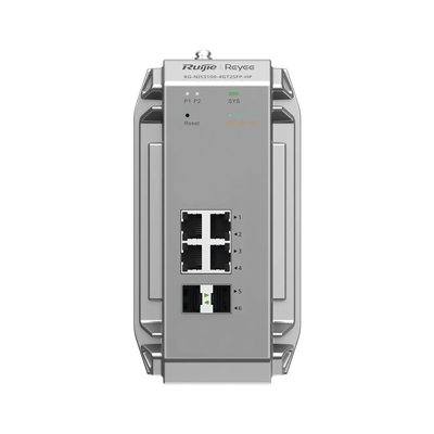 Switch Industrial PoE hasta , Ideal para temperaturas Extremas y protección contra descargas, 4 Puertos Gigabit PoE 802.3 af/at, 2 puertos SFP Administrable Cloud RUIJIE - Imagen 4
