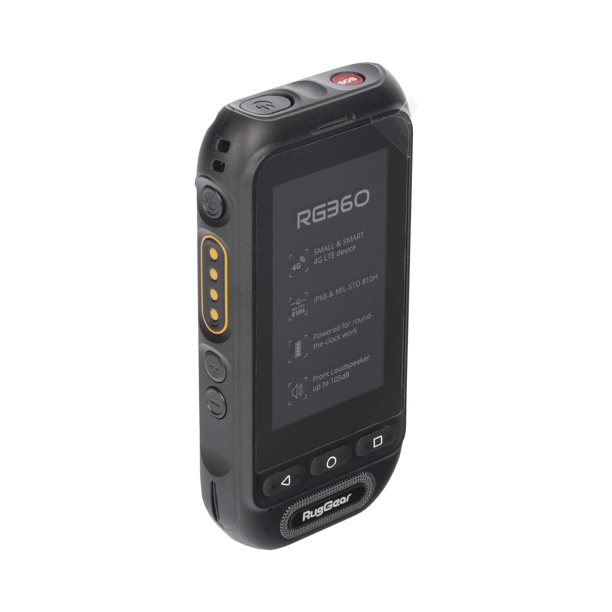 Radio PoC LTE RugGear RG360 / Altavoz 2W 105 dB / 3GPP Mission-Critical PTT / IP68 y MIL-STD-810H / Batería Extraíble 3000 mAh / 197 g / Multi APN - Imagen 1