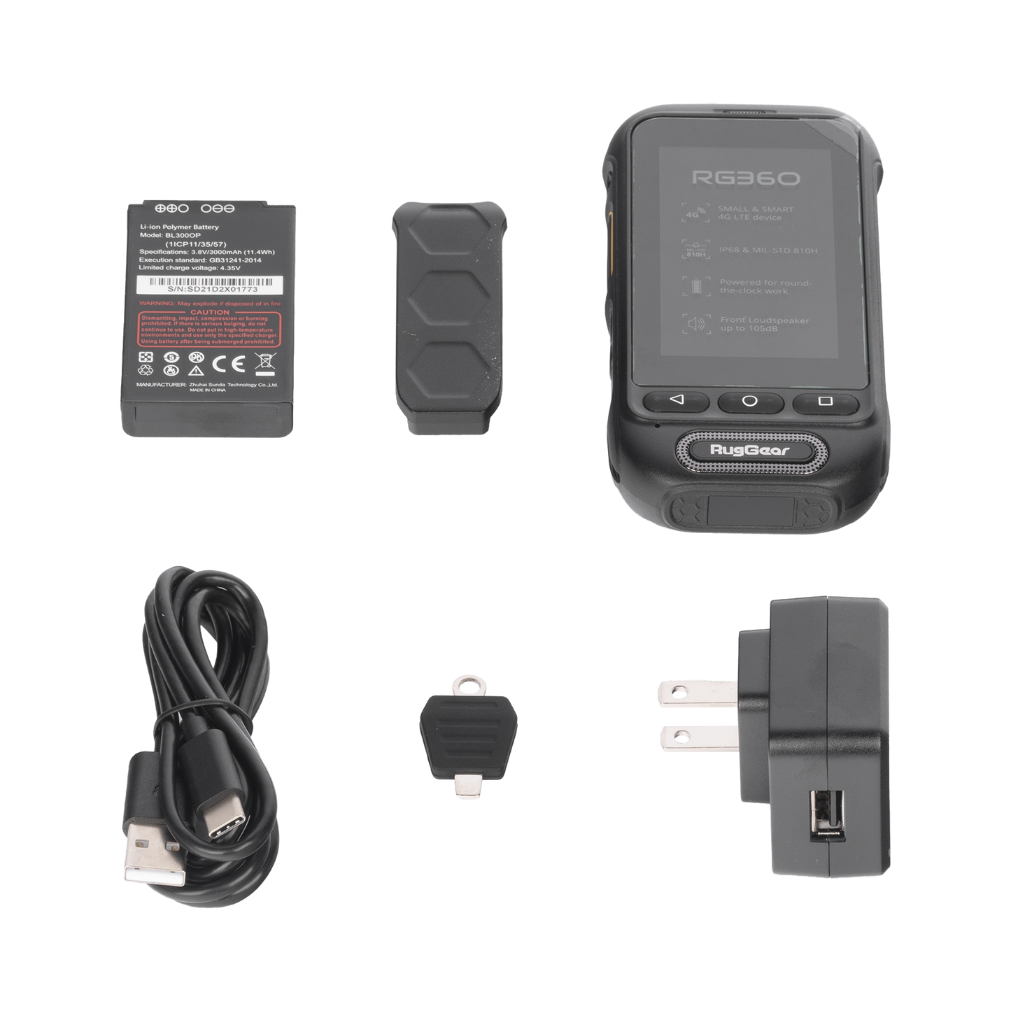 Radio PoC LTE RugGear RG360 / Altavoz 2W 105 dB / 3GPP Mission-Critical PTT / IP68 y MIL-STD-810H / Batería Extraíble 3000 mAh / 197 g / Multi APN - Imagen 6