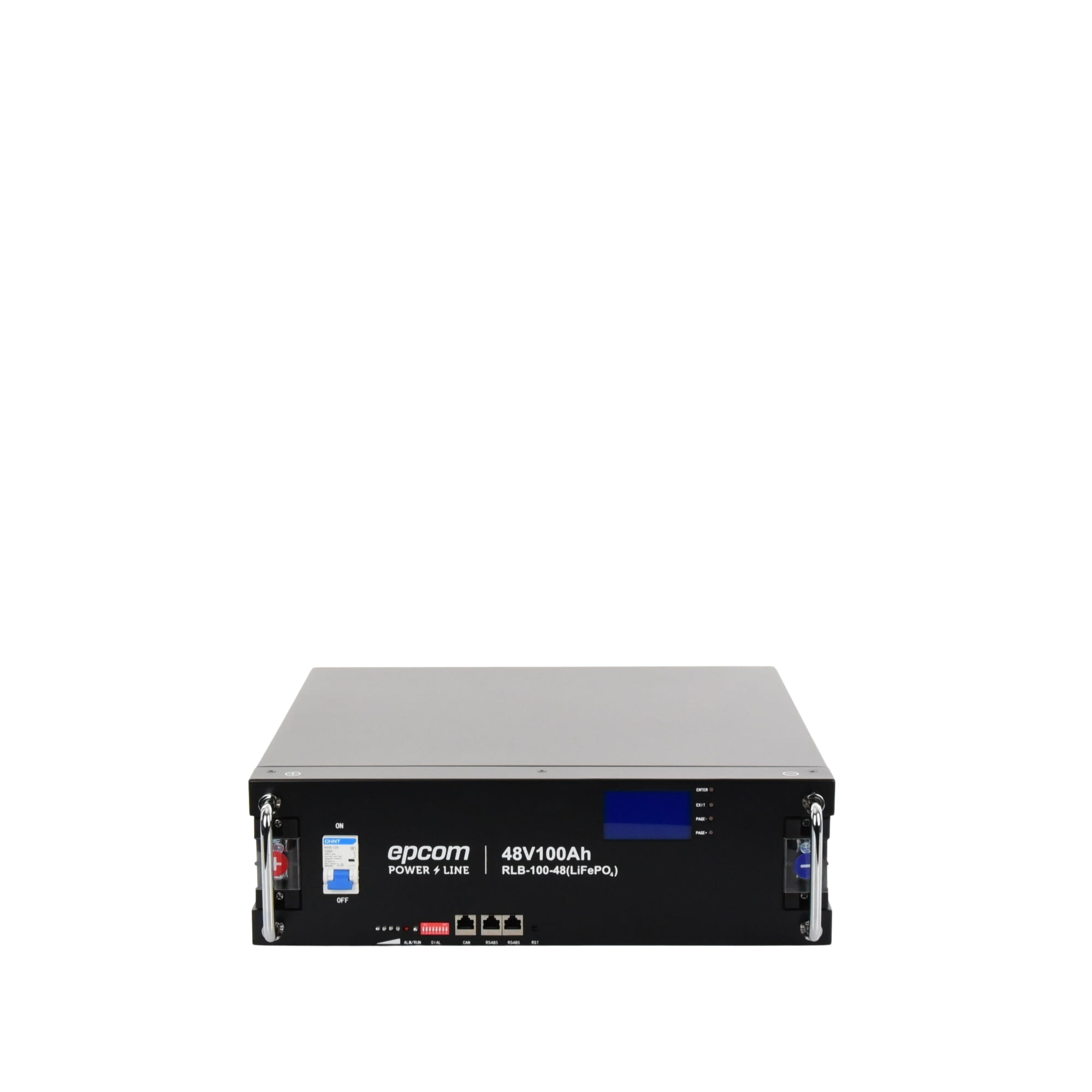 Batería de Litio de 4.8 Kwh, 48 Vcc, 100 Ah, 3U de Montaje en Rack con Pantalla de Monitoreo Local LCD EPCOM POWERLINE - Imagen 1
