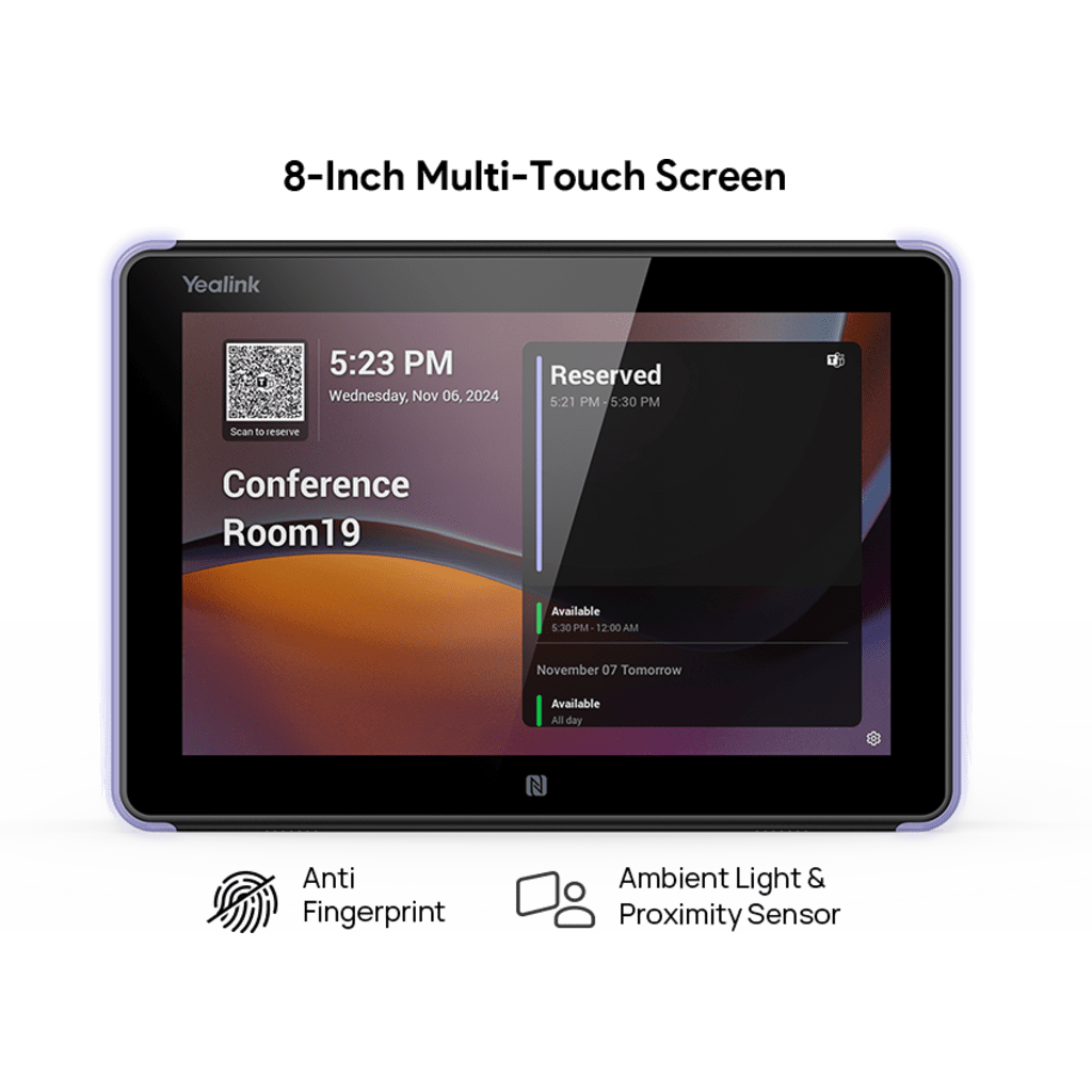 Panel Touch Para Programación De Salas De Reuniones Todo En Uno Con Indicadores LED Laterales Moderno y Ultrafino YEALINK - Imagen 3